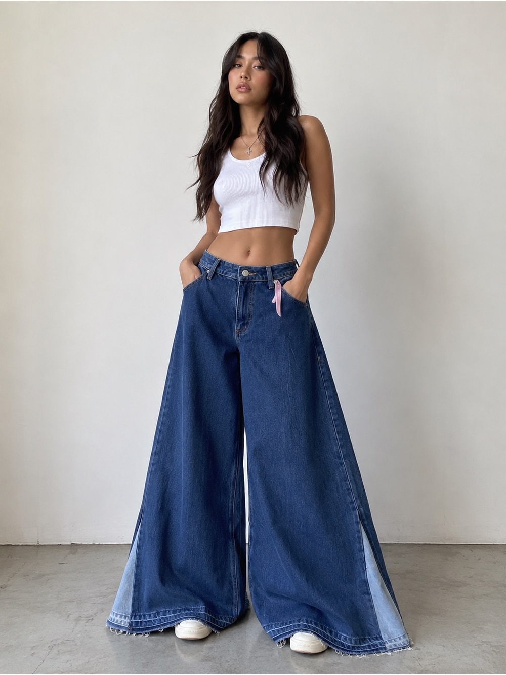 Wide Leg Up cycle Dark Blue Jeans for Women size 10